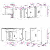 Ensemble d'armoires de cuisine 11 pcs Porto bois d'ingénierie