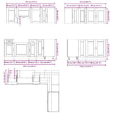 Ensemble d'armoires de cuisine 11 pcs Porto bois d'ingénierie