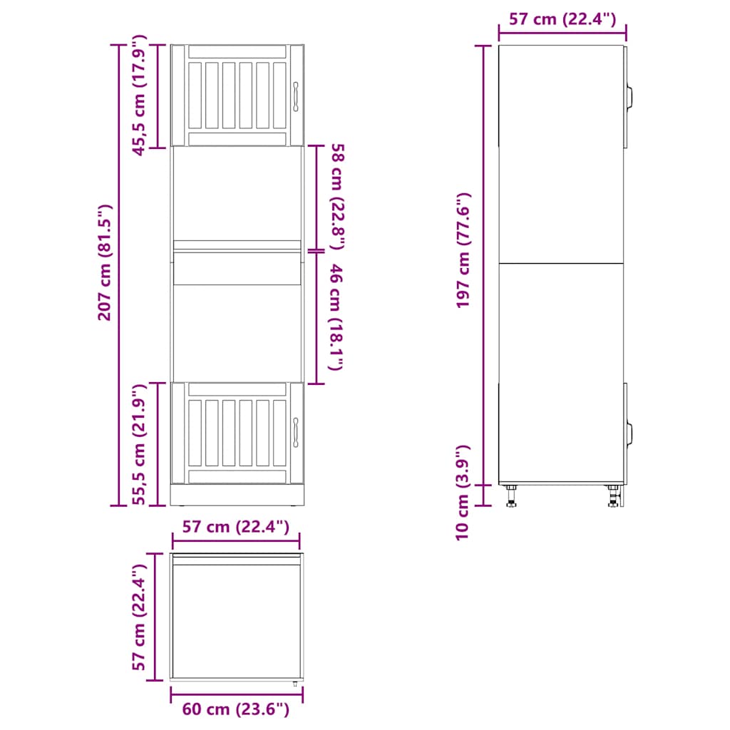 Armoires de four 2 pcs Kalmar chêne marron bois d'ingénierie