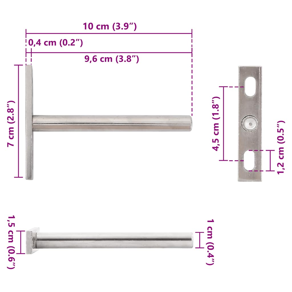 Supports d'étagères flottantes 12pcs invisible acier au carbone