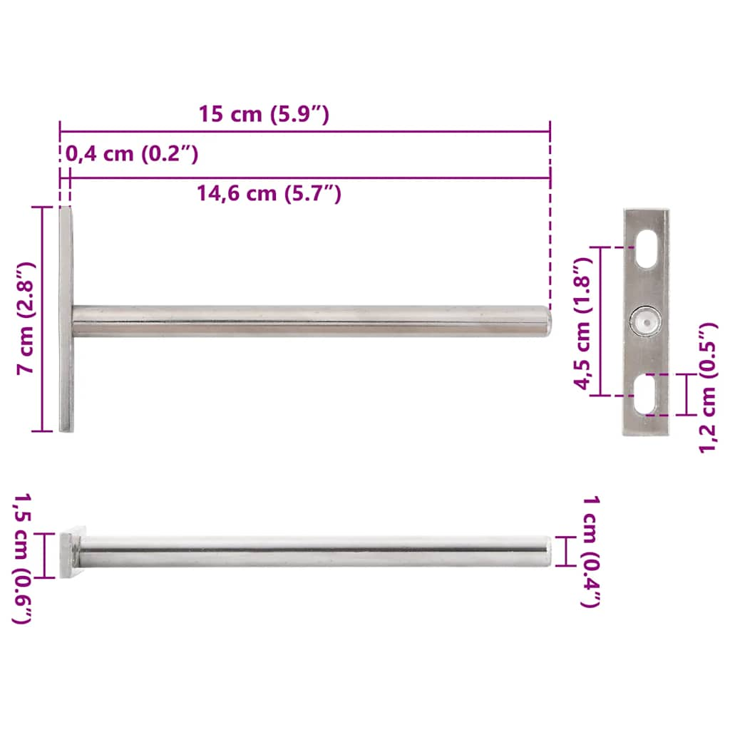 Supports d'étagères flottantes 12pcs invisible acier au carbone