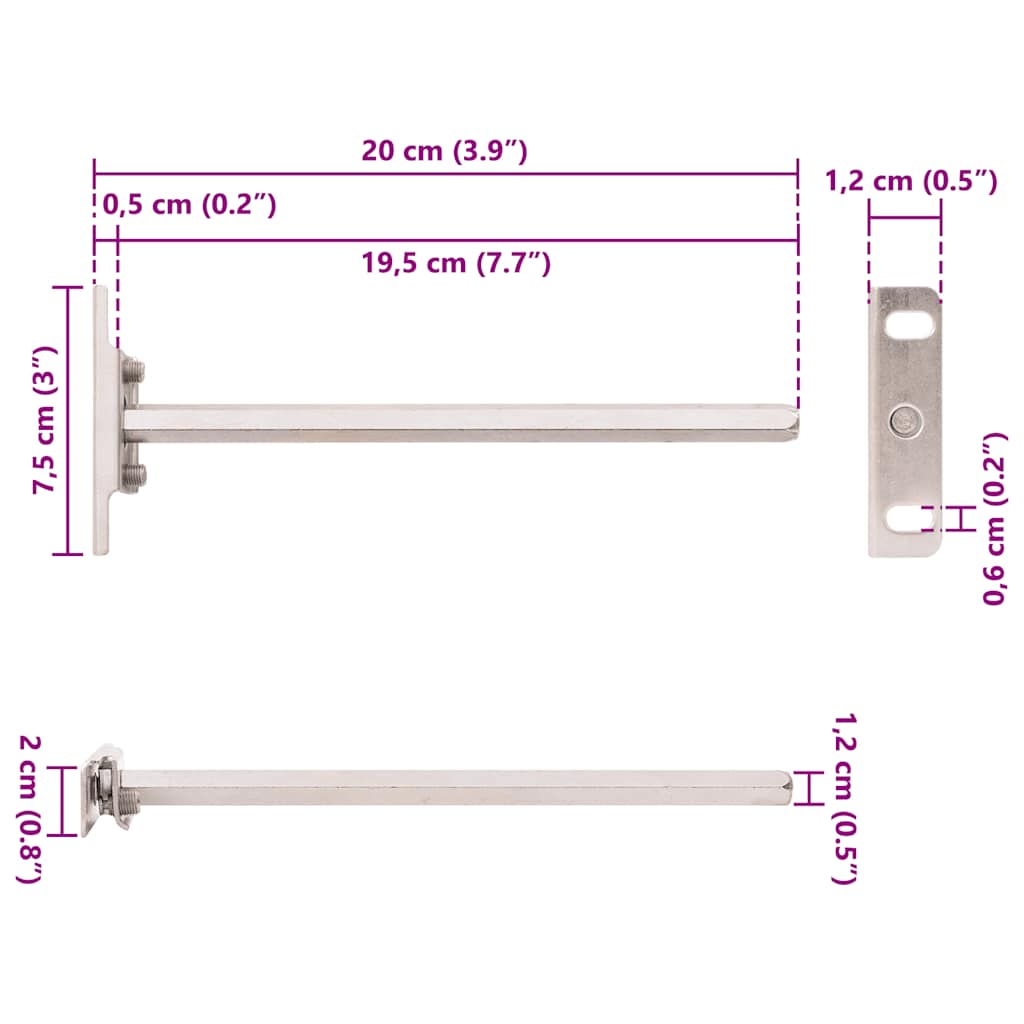 Supports d'étagères flottantes 12pcs invisible acier au carbone