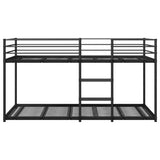 Lit superposé sans matelas noir 90x200 cm acier