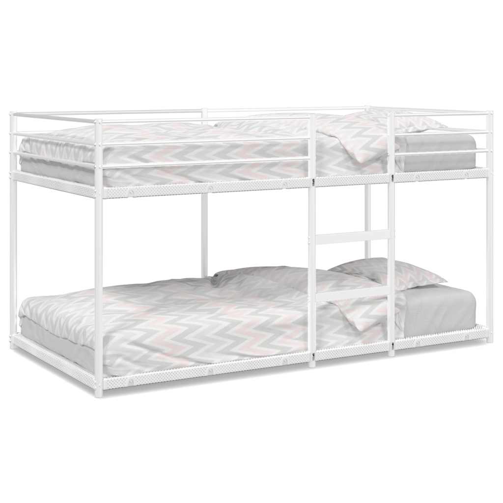 Lit superposé sans matelas blanc 75x190 cm acier