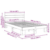 Cadre de lit avec tête de lit sans matelas 120x200 cm