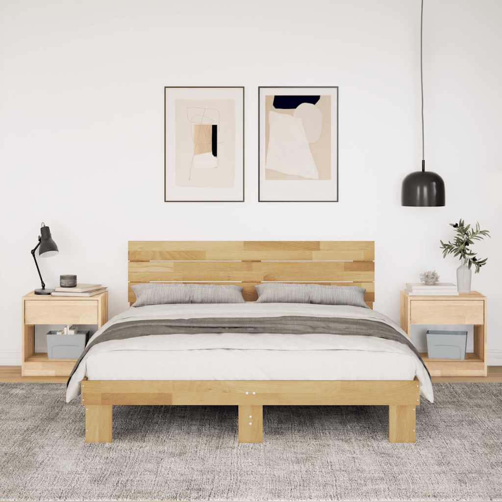 Bed frame with headboard without mattress 150 x 200 cm