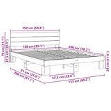 Bed frame with headboard without mattress 150 x 200 cm