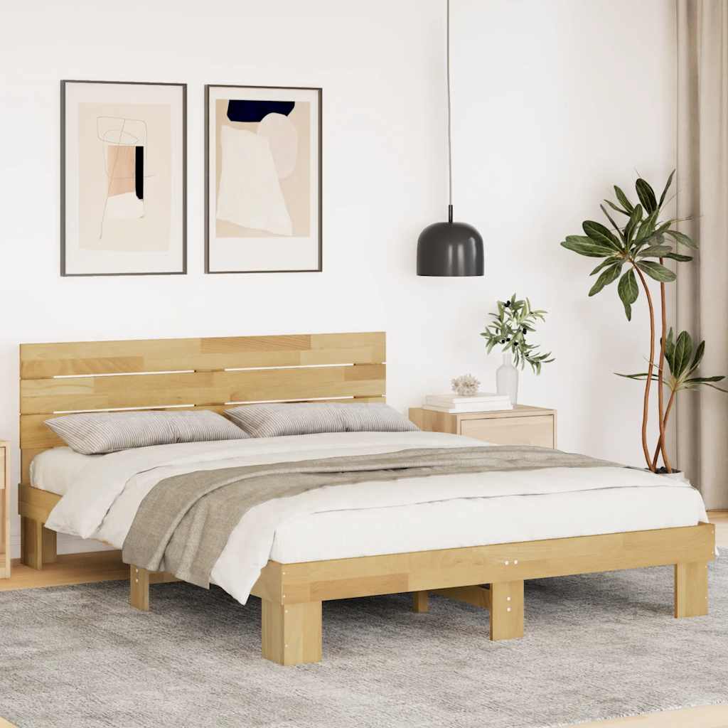 Bed frame with headboard without mattress 150 x 200 cm