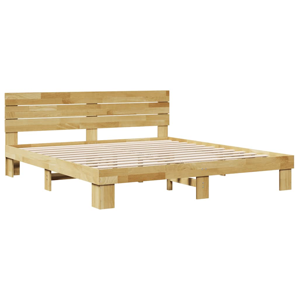 Bed frame with headboard without mattress 200 x 200 cm