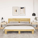 Bed frame with headboard without mattress 200 x 200 cm