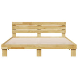 Bed frame with headboard without mattress 200 x 200 cm