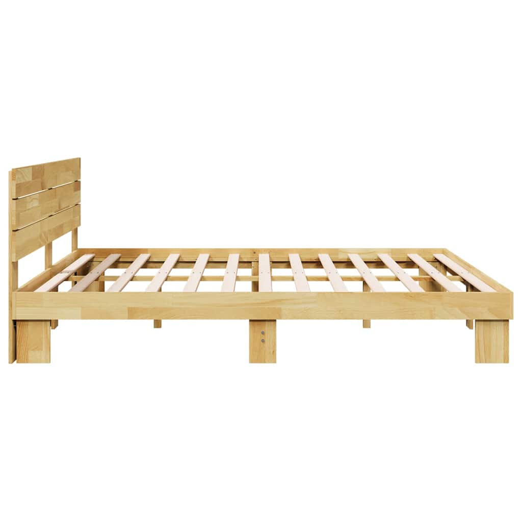 Bed frame with headboard without mattress 200 x 200 cm