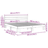 Bed frame with headboard without mattress 200 x 200 cm