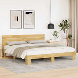 Bed frame with headboard without mattress 200 x 200 cm