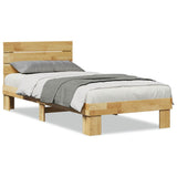 Bed frame with headboard without mattress 75 x 190 cm