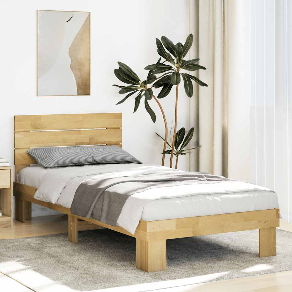 Bed frame with headboard without mattress 75 x 190 cm