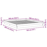 Bed frame without mattress 180x200 cm solid oak wood