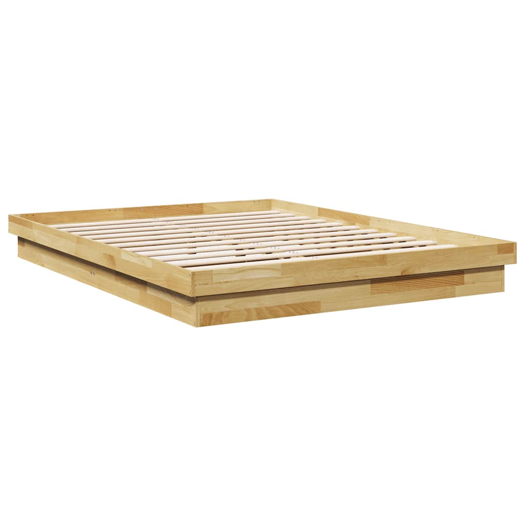 Cadre de lit sans matelas 150x200 cm bois massif de chêne