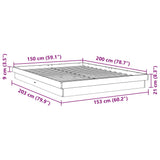 Cadre de lit sans matelas 150x200 cm bois massif de chêne