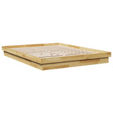 Cadre de lit sans matelas 140x190 cm bois massif de chêne