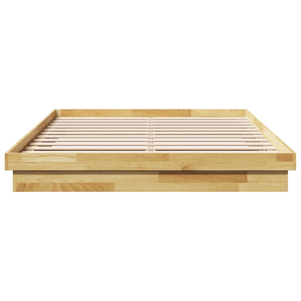 Cadre de lit sans matelas 135x190 cm bois massif de chêne