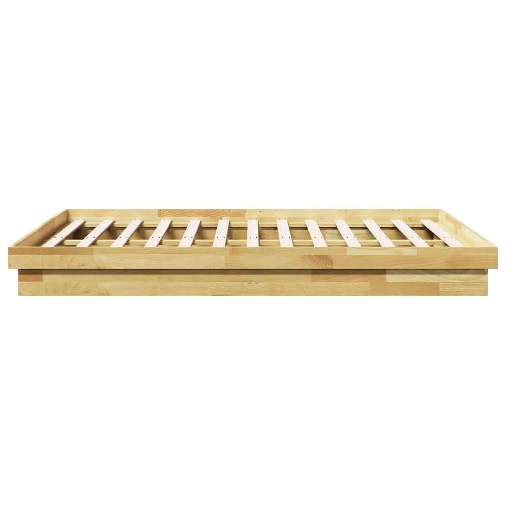 Cadre de lit sans matelas 135x190 cm bois massif de chêne