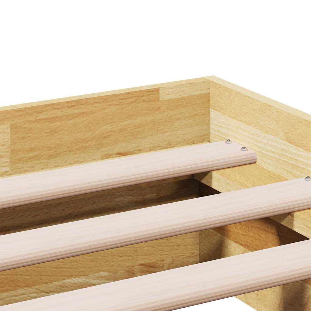 Cadre de lit sans matelas 135x190 cm bois massif de chêne