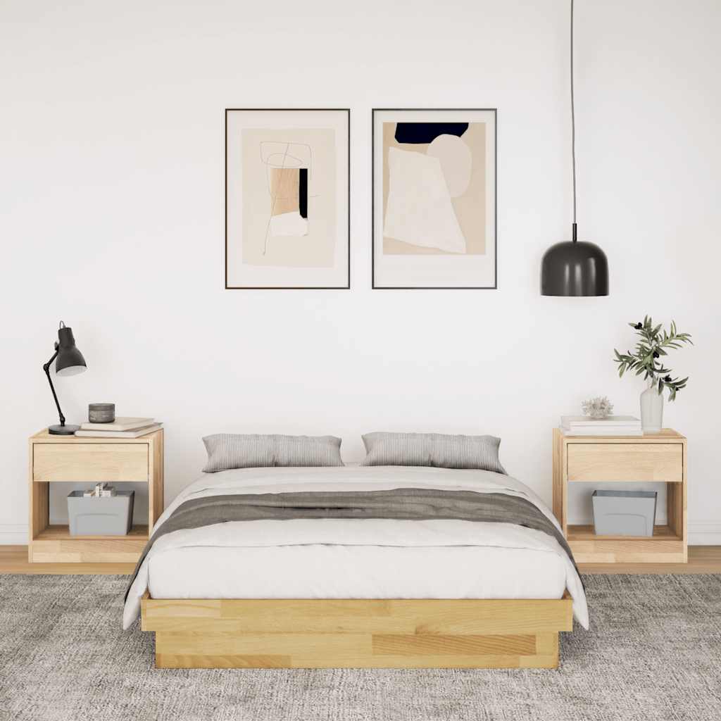 Cadre de lit sans matelas 120x190 cm bois massif de chêne