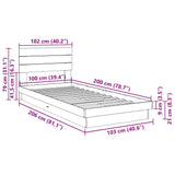 Cadre de lit avec tête de lit sans matelas 100x200 cm