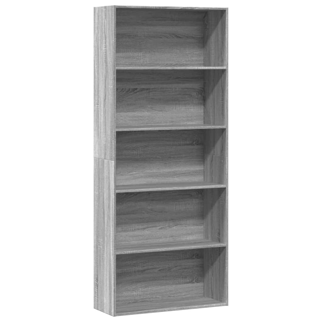 Bibliothèque sonoma gris 80x30x189 cm bois d'ingénierie