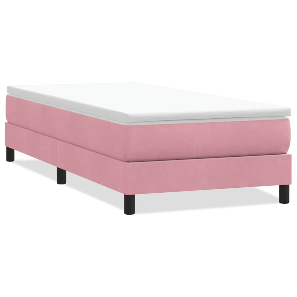 Sommier à lattes de lit sans matelas rose 80x210 cm velours