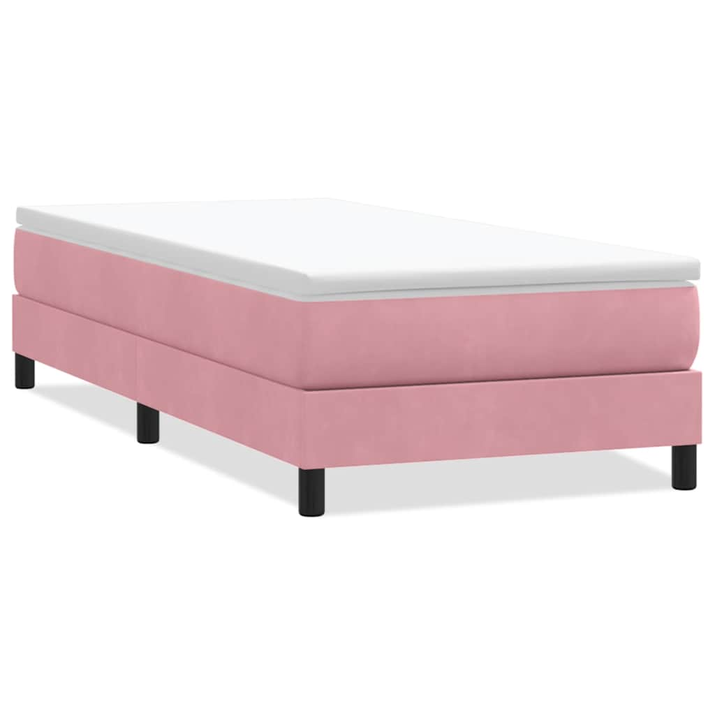 Sommier à lattes de lit sans matelas rose 90x210 cm velours