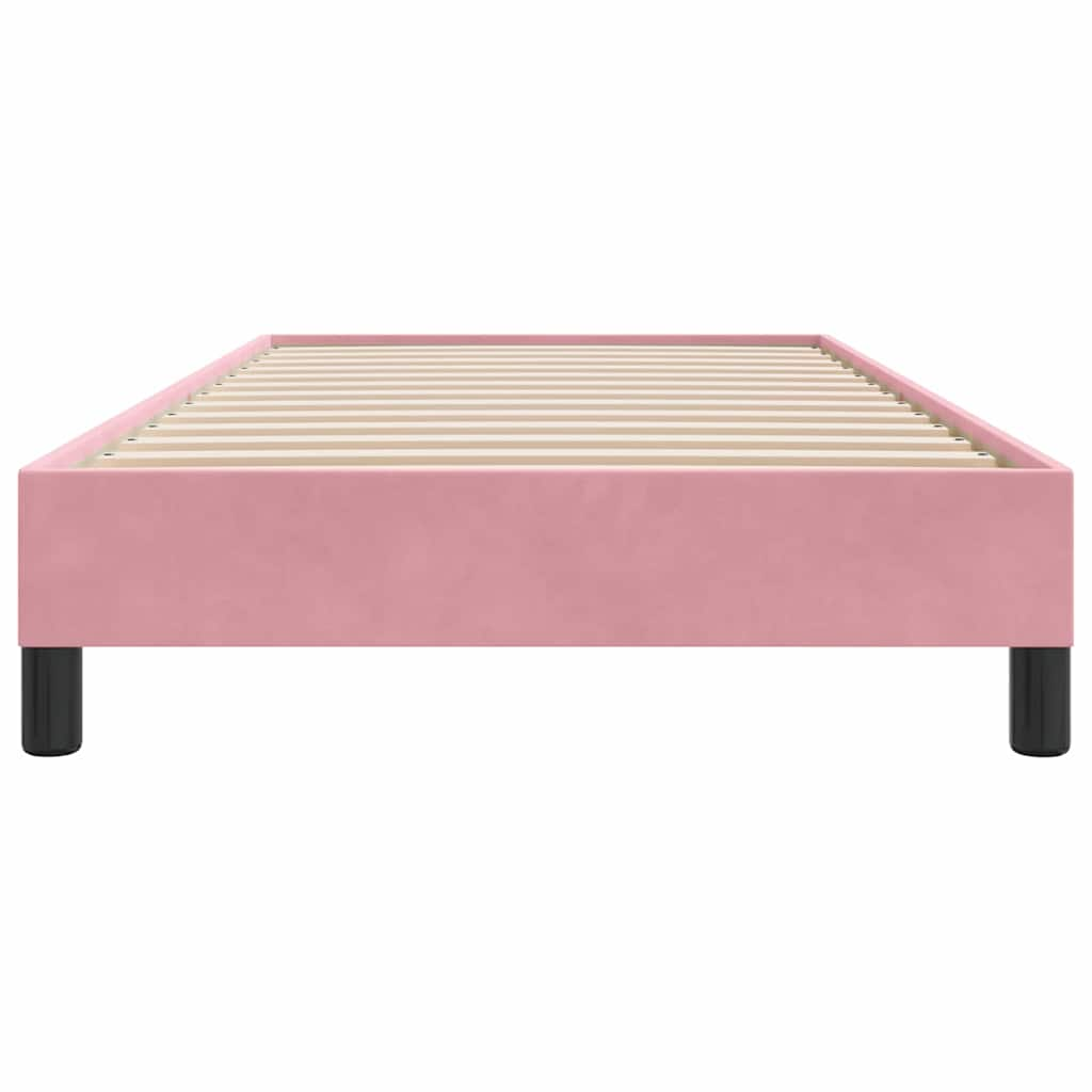 Sommier à lattes de lit sans matelas rose 90x210 cm velours