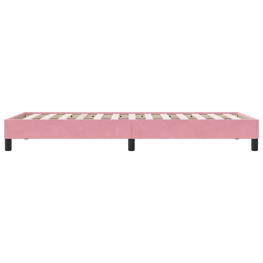 Sommier à lattes de lit sans matelas rose 90x210 cm velours