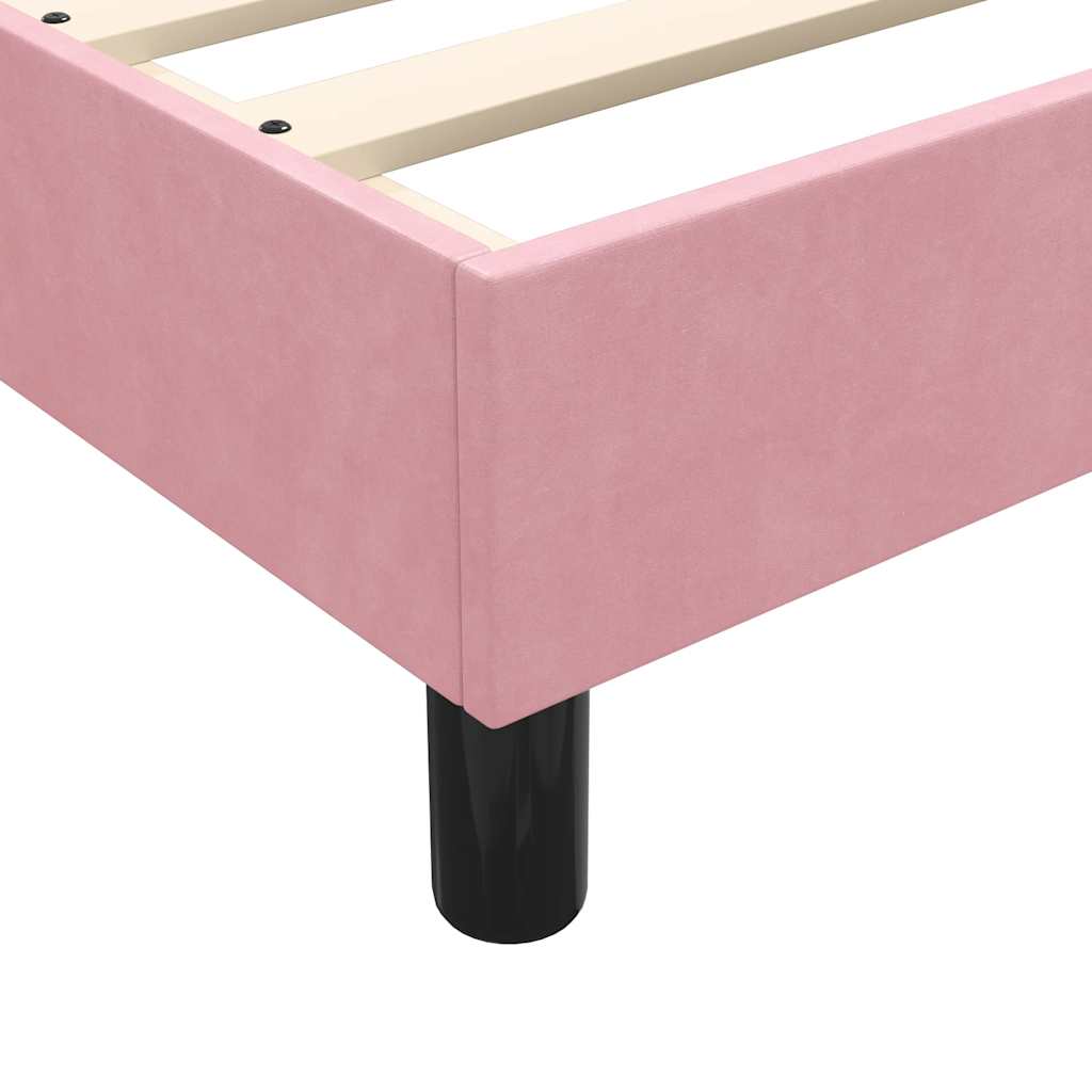 Sommier à lattes de lit sans matelas rose 90x210 cm velours