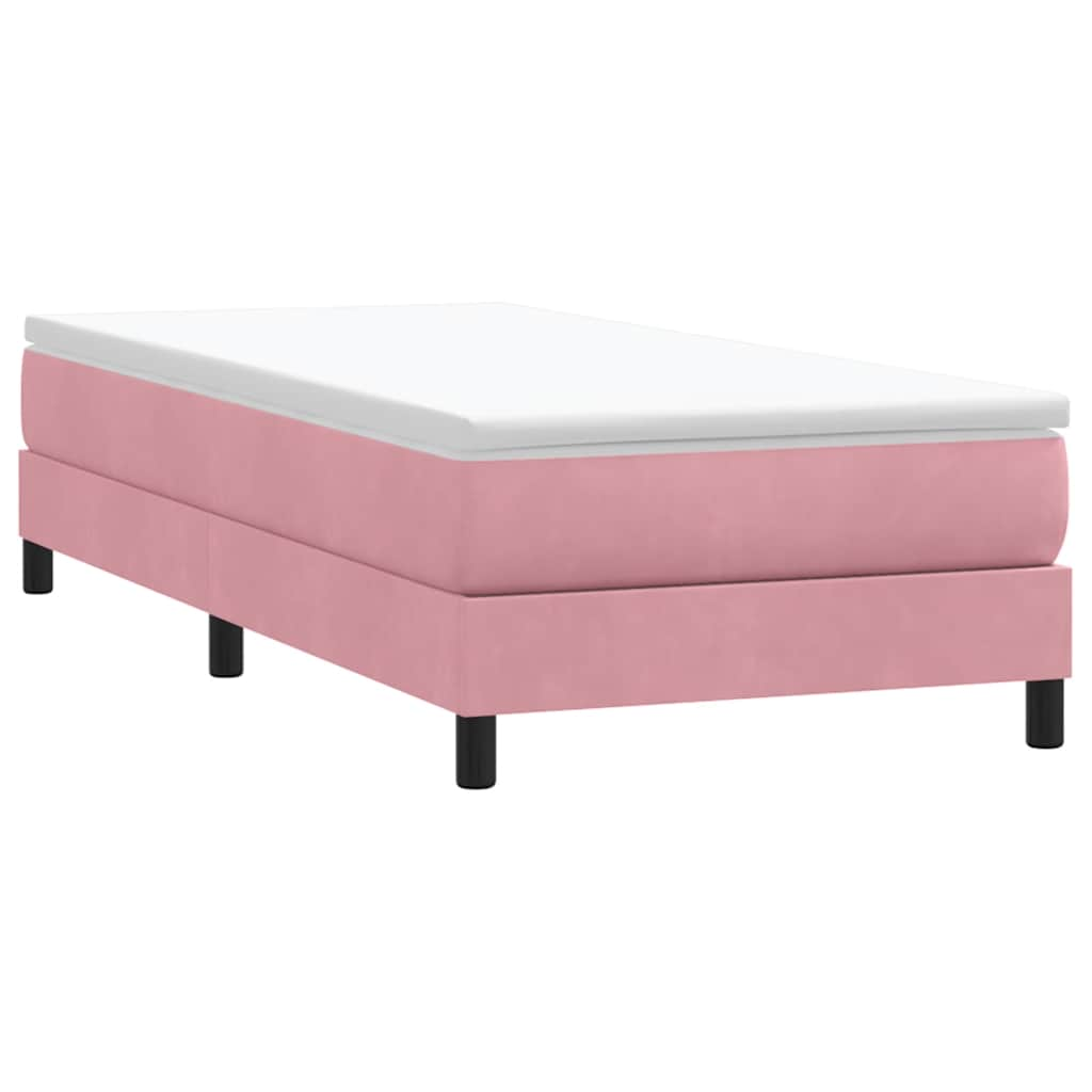 Sommier à lattes de lit sans matelas rose 90x210 cm velours