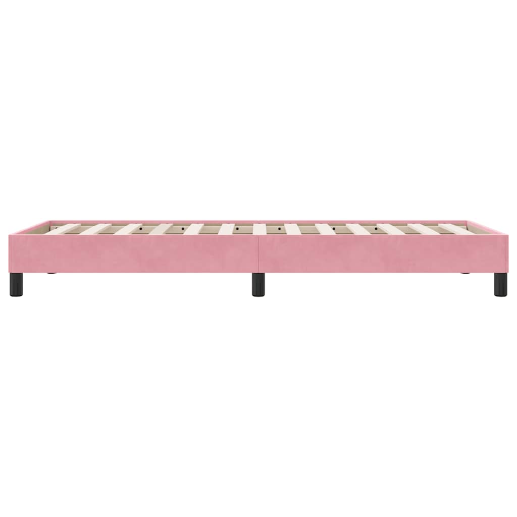 Sommier à lattes de lit sans matelas rose 100x210 cm velours