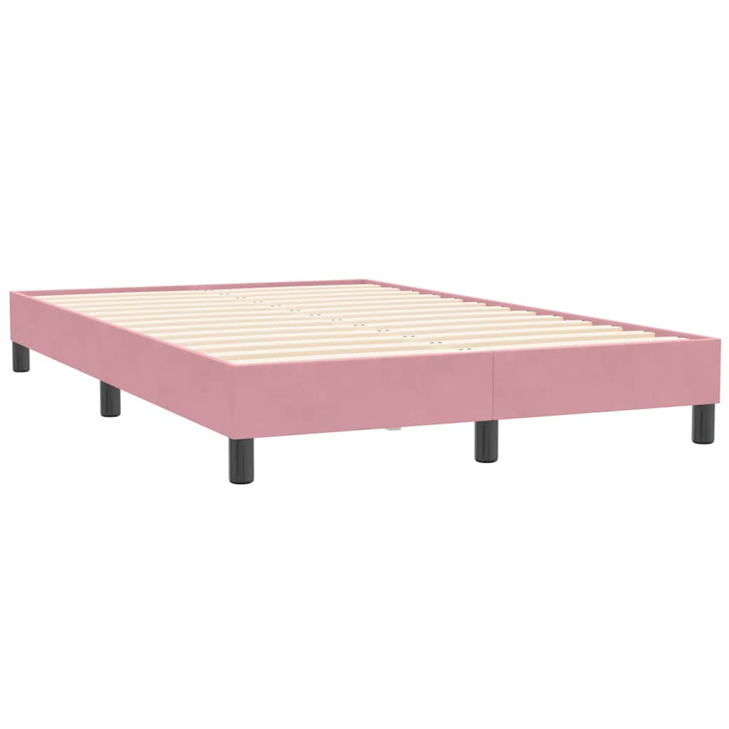 Sommier à lattes de lit sans matelas rose 120x210 cm velours