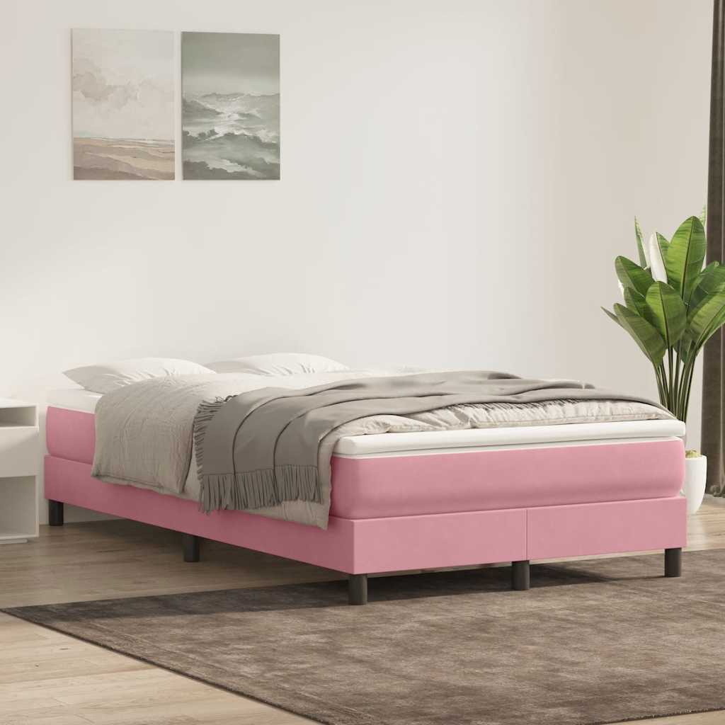 Sommier à lattes de lit sans matelas rose 120x210 cm velours