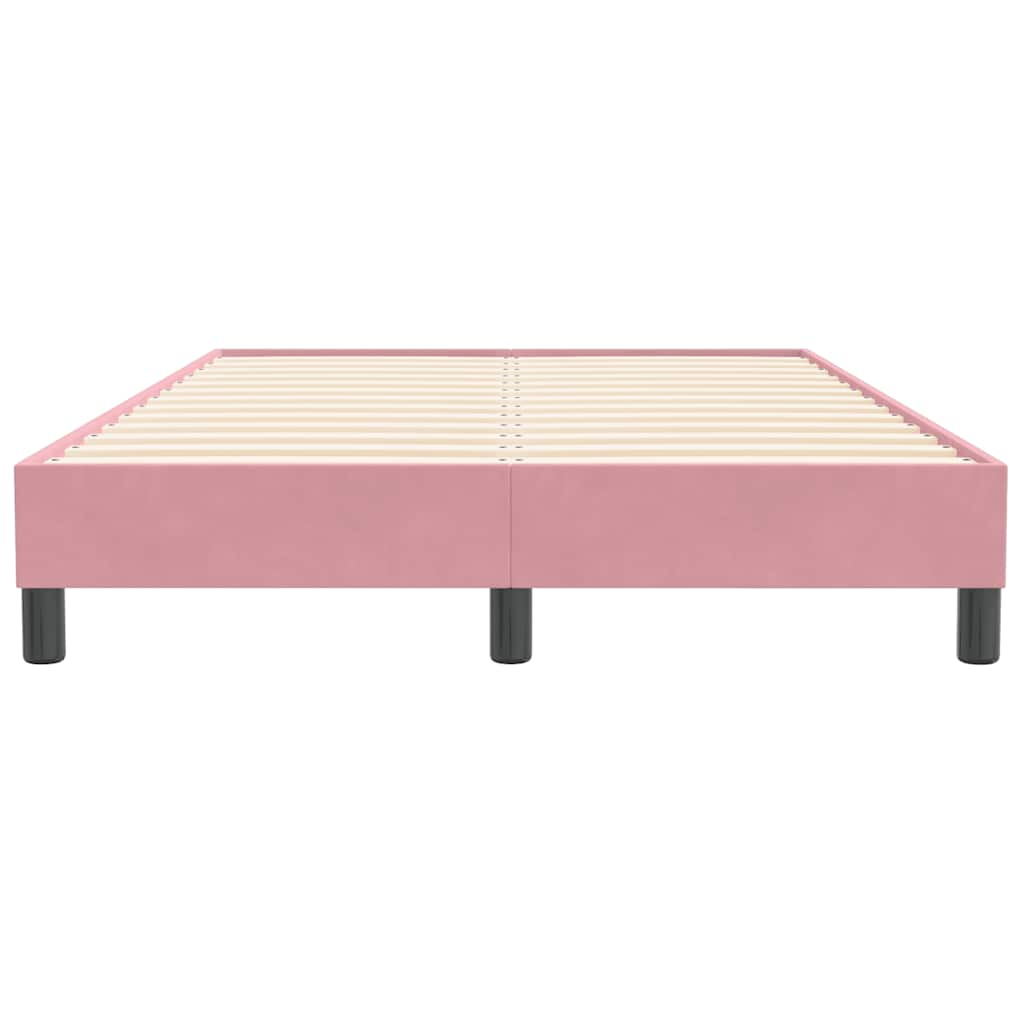 Sommier à lattes de lit sans matelas rose 120x210 cm velours