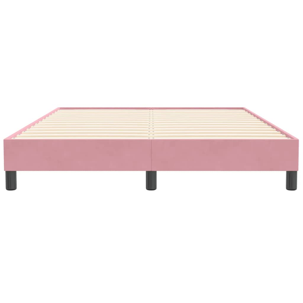 Sommier à lattes de lit sans matelas rose 140x210 cm velours