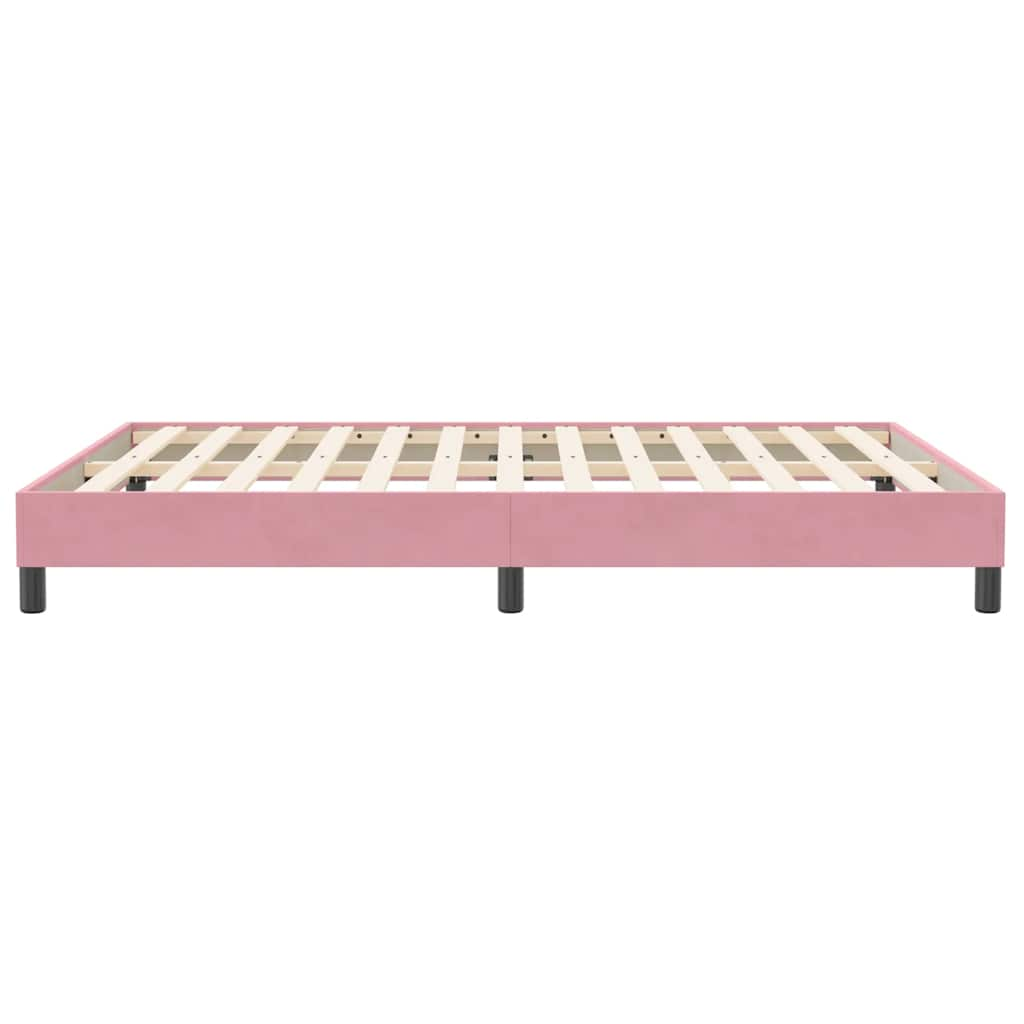 Sommier à lattes de lit sans matelas rose 140x210 cm velours