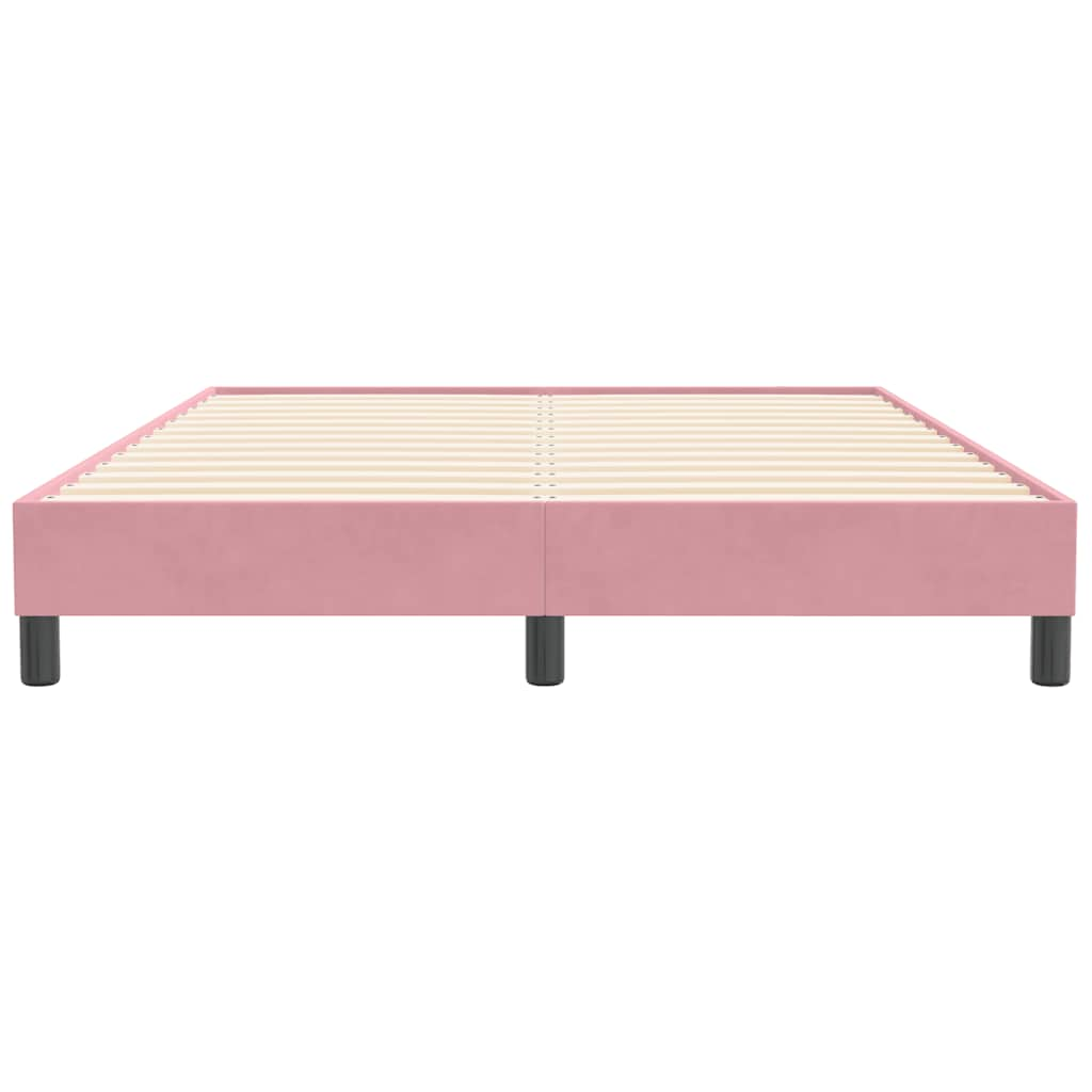 Sommier à lattes de lit sans matelas rose 160x210 cm velours