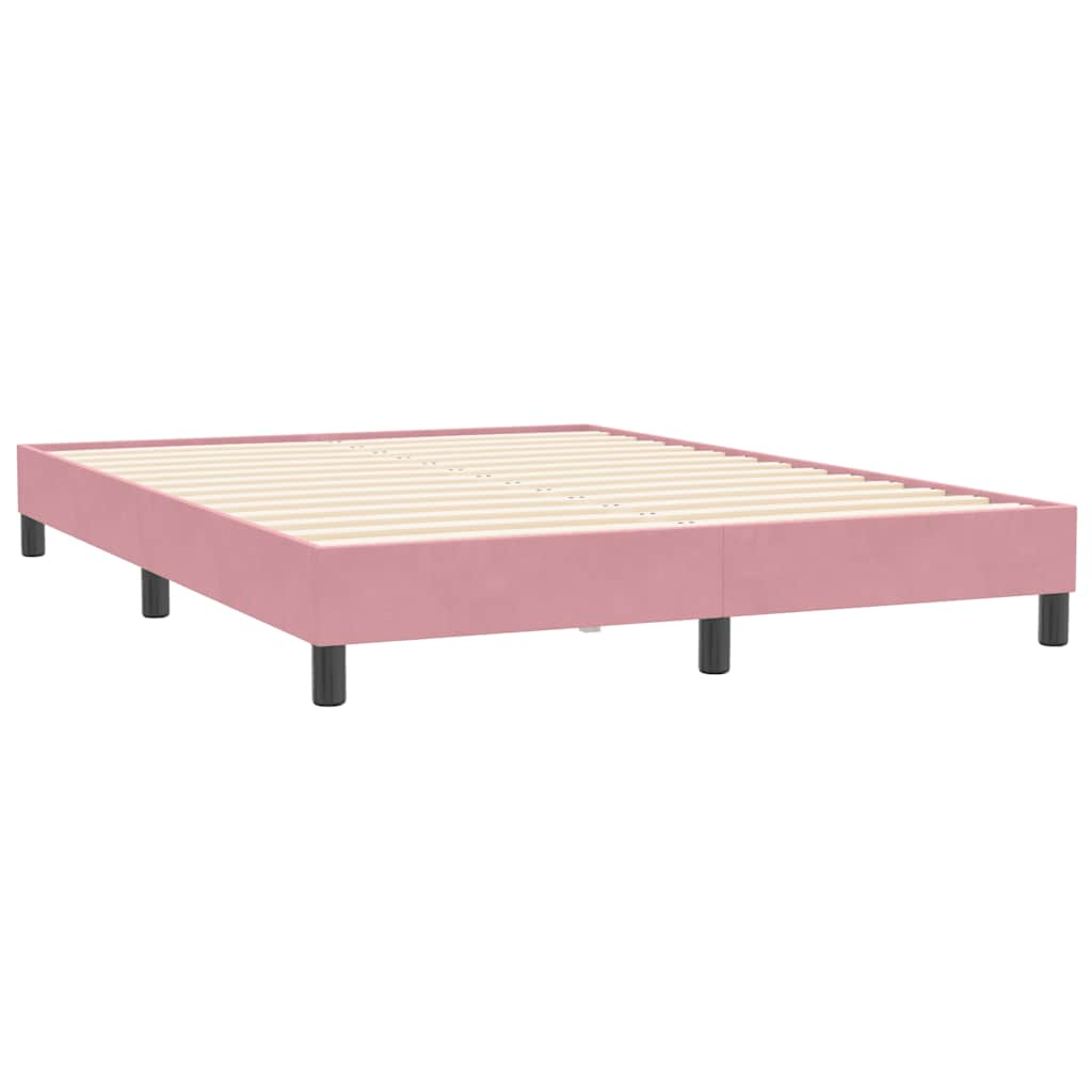 Sommier à lattes de lit sans matelas rose 160x210 cm velours