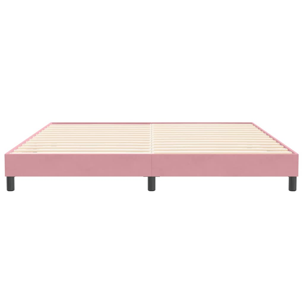 Sommier à lattes de lit sans matelas rose 200x210 cm velours