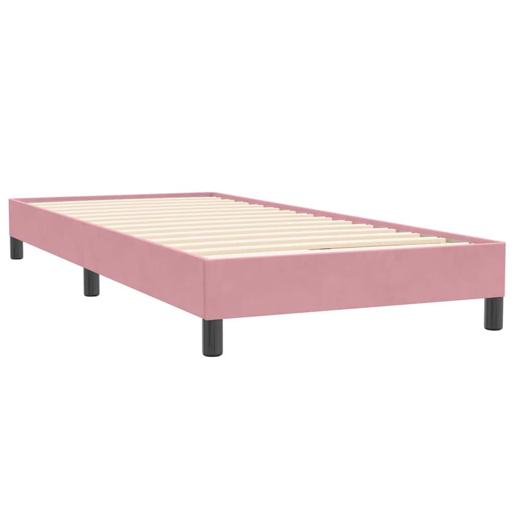 Sommier à lattes de lit sans matelas rose 80x220 cm velours