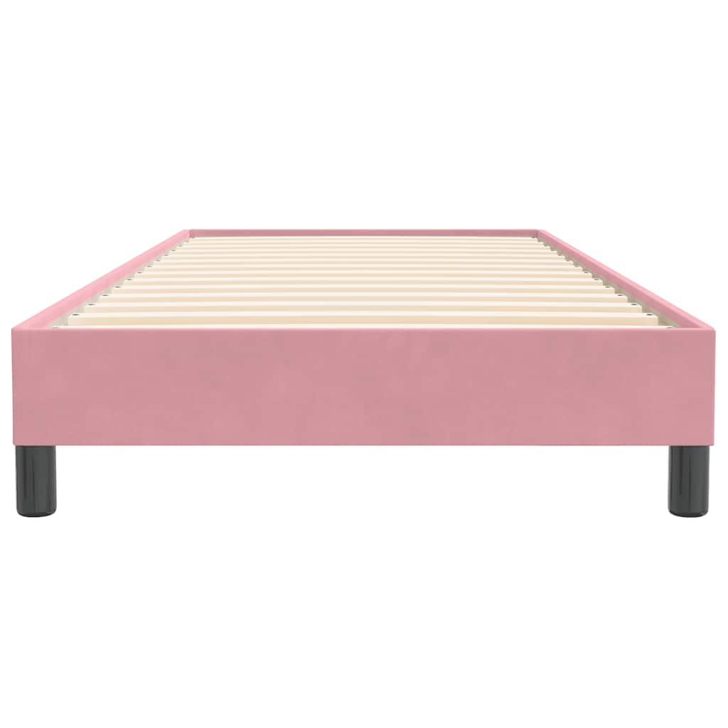 Sommier à lattes de lit sans matelas rose 80x220 cm velours