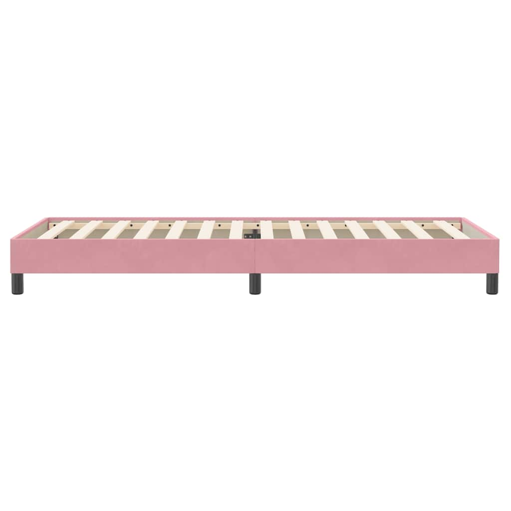 Sommier à lattes de lit sans matelas rose 80x220 cm velours