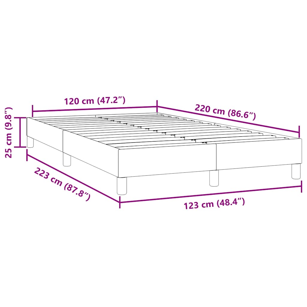 Sommier à lattes de lit sans matelas gris clair 120x220cm