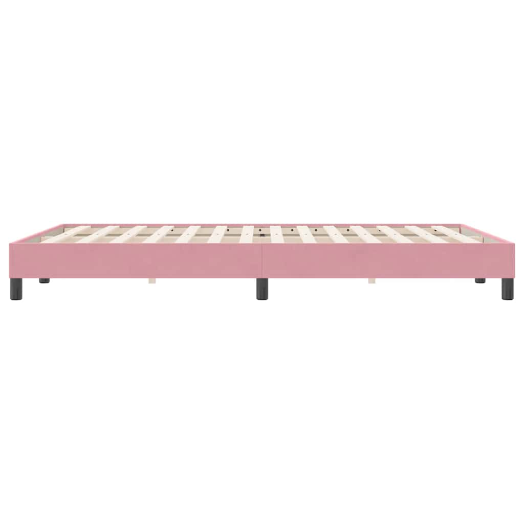 Sommier à lattes de lit sans matelas rose 140x220 cm velours